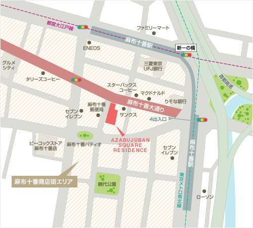 麻布十番駅周辺地図